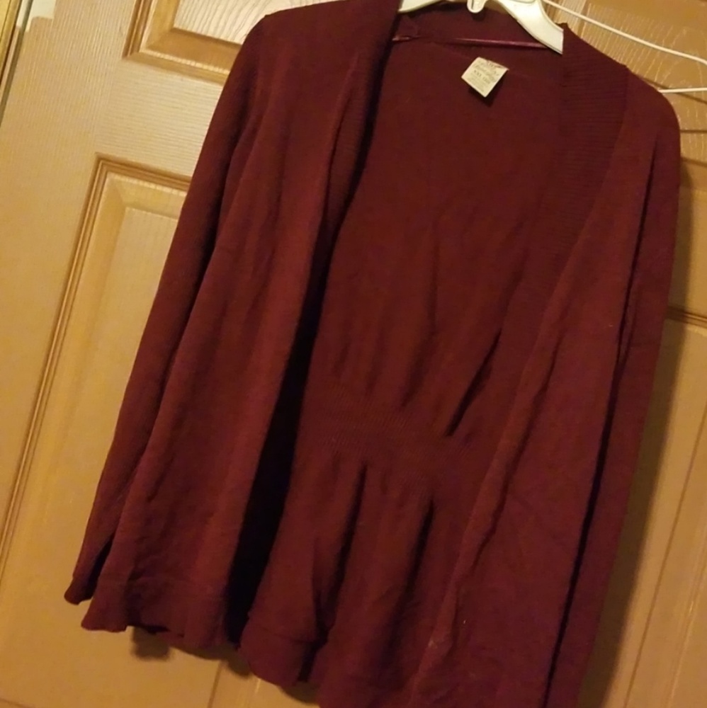 2x red cardigan